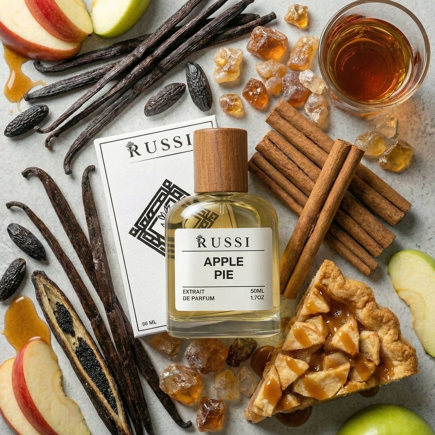 APPLE PIE KONJAKAS · VANILĖ · CINAMONAS