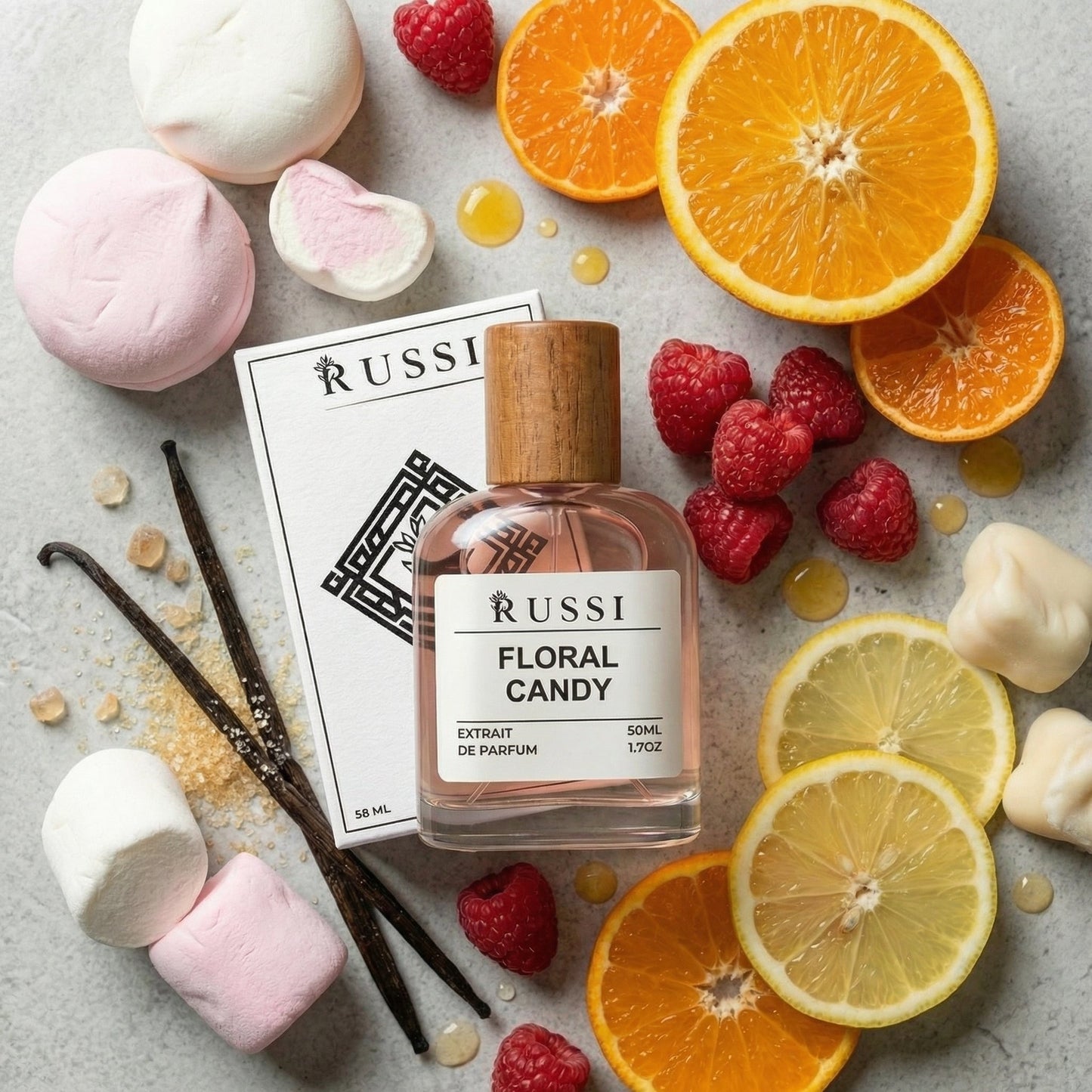 FLORAL CANDY AVIETĖ · APELSINŲ ŽIEDAI · VANILĖ