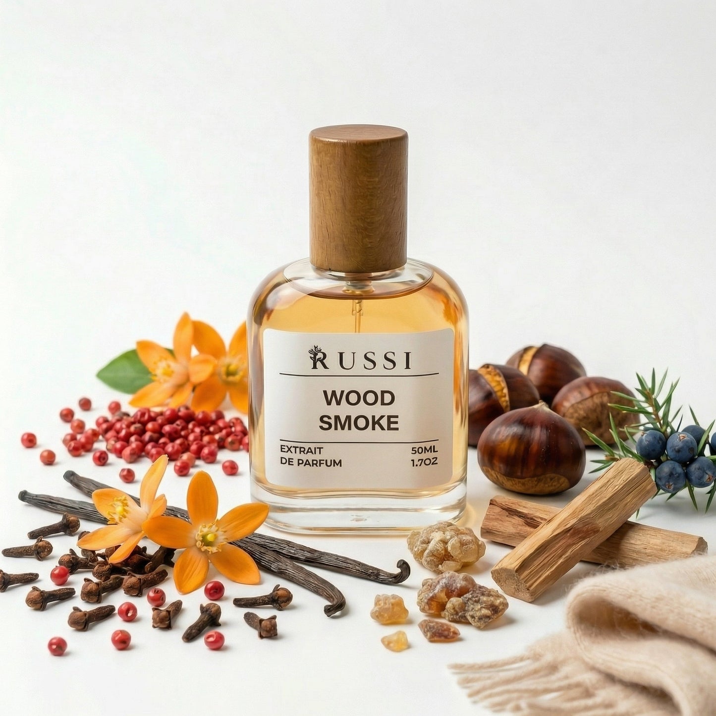 WOOD SMOKE KAŠTONAI · GUAJAKMEDIS · VANILĖ