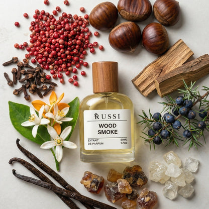 WOOD SMOKE KAŠTONAI · GUAJAKMEDIS · VANILĖ