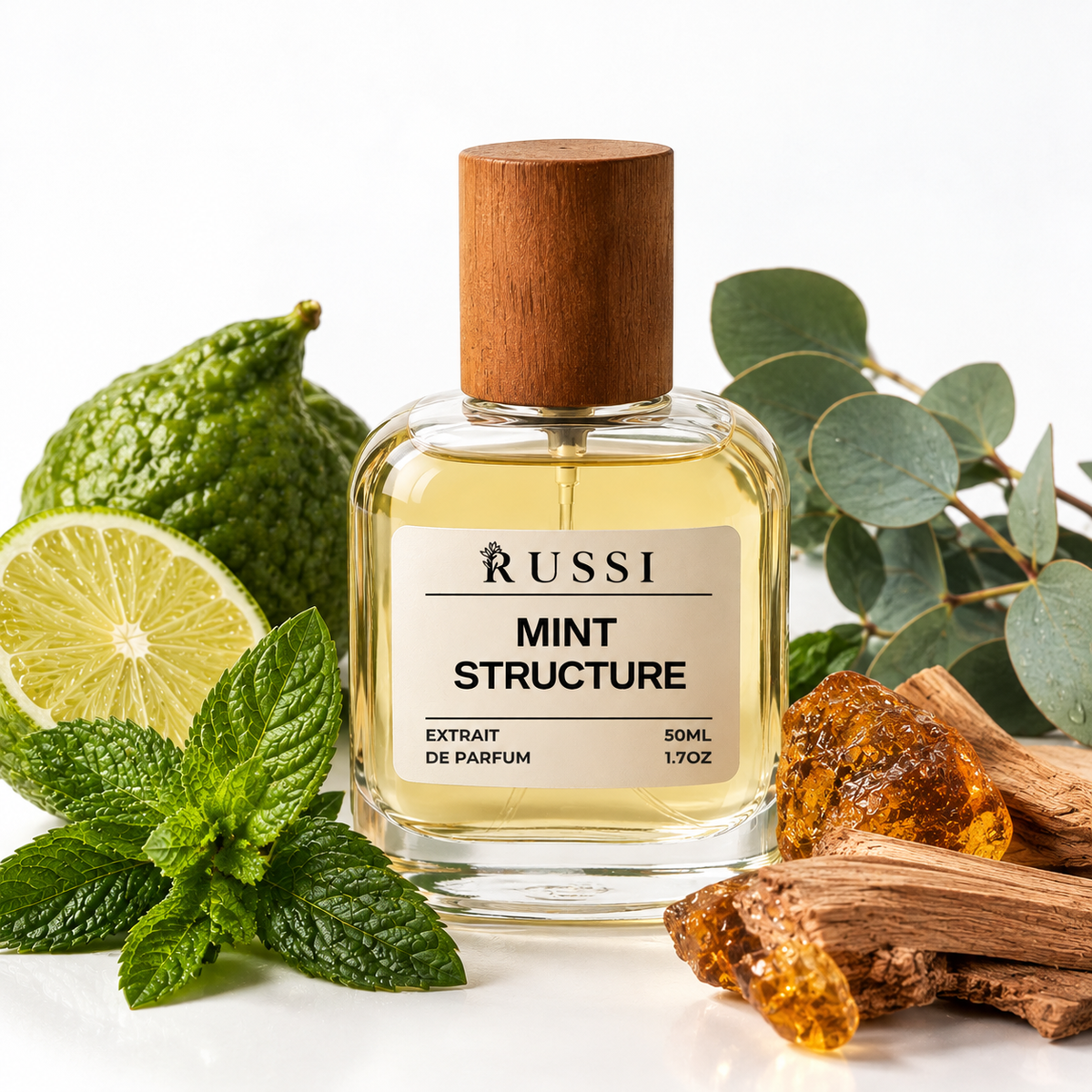 RUSSI MINT STRUCTURE 50 ml – bergamotė, mėta, eukaliptas, gintaras ir santalmedis